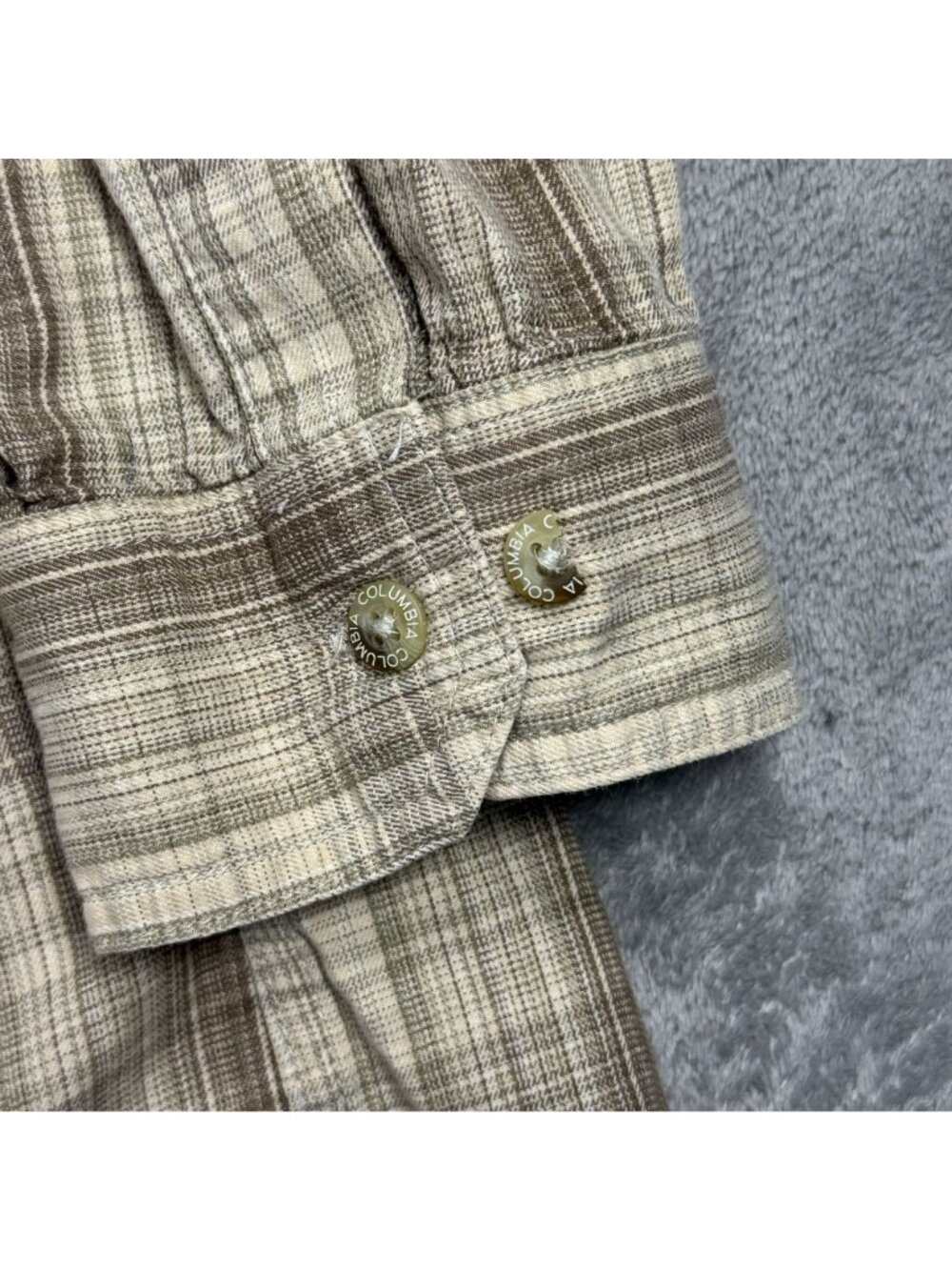 Columbia Brown Plaid Button Down Shirt Mens 2XL Tall Grunge Casual Cotton - Picture 6 of 7
